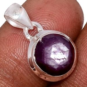 Natural Faceted Star Ruby Pendant Sterling silver. Coming soon.